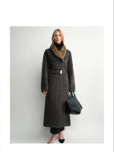Detachable Collar Wool Coat