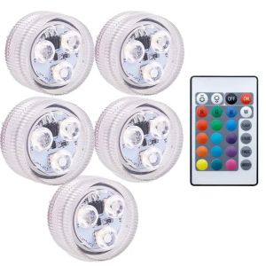 3leds RGB Led Submersible Light Underwater Night Lamp Battery Operated Garden Swimming Pool Light for Wedding Party Vase Bowl