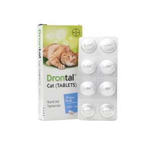 Drontal cat for treatment of roundworm tapeworm hookworm