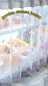 Gorden penutup Etalase Makanan Vitrase Plisket Putih Hordeng warung makan
