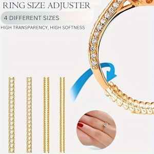 Transparent Spiral Ring Adjuster Set Invisible Silicone Guards for Loose Rings 4 Sizes Secure Fit for Men and Women