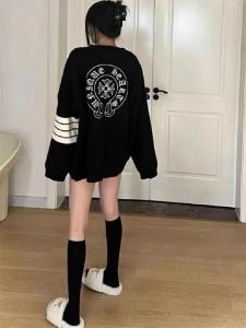 เสื้อคาร์ดิแกนถักคอวีหลวมๆ ยาวปานกลางสำหรับผู้หญิงในฤดูใบไม้ร่วงและฤดูหนาว เสื้อคลุมกันหนาวแบบลำลอง สไตล์วิทยาลัย เสื้อคลุมกันหนาวแบบสวมหัว