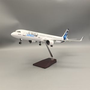1/100 Scale Plane Model A321 neo Prototype 44CM Resin Toy plane  With LED Light (Touch or Sound Control) for Collections Decor