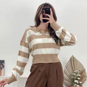 Sweater Rajut Crop Valencia Motip Blaster 2 Ukuran Abg + Dewasa