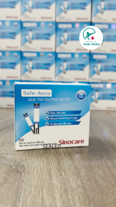 Que Thử Đường Huyết SINOCARE Safe-Accu Hộp 50 Que kèm 50 Kim date xa chính hãng