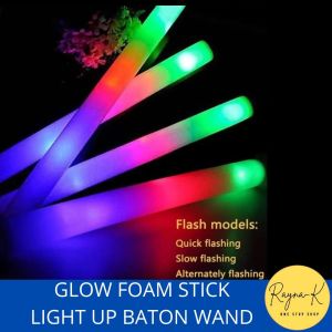 LED RGB Glow Foam Sticks Light Up Party Baton Wand