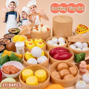 31PCS/84PCS Kid Mini Baby Cooking Toy Playing House for Kids Girls Boys Simulation Cooking Set Food Toys