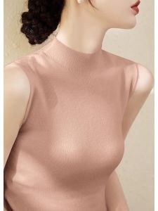 DVDK | Sleeveless Semi-high Collar Slim Fit Versatile Blouse