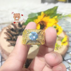 (Có Video Thật) Nhẫn Nam Mạ Vàng 18k Đính Đá Cao Cấp - Lokalo - Đeo Như Đại Gia - Cam Kết Đổi Trả Bảo Hành Lỗi Kỹ Thuật 6922