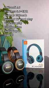 KISONLI Headset Gaming Headphone Bluetooth A6 With Colorful Light & Mega Bass