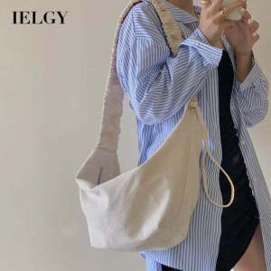 IELGY canvas messenger bag large capacity tie-dye trendy dumplings