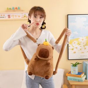 Capybara Plush Backpack Kawaii Fashion Plushie Doll Fur Bag Childrens Bag Shoulder Bag Mini Knapsack Bags Gifts For Girlfriend