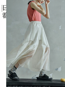 Summer New Elegant Versatile Casual Long White Skirt