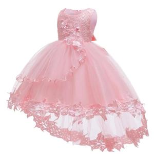 Infant Dress Gown Baby Girl Clothes Elegant Princess Dress For 1st Birthday Dress Children Baptismal Costume White Wedding Dress