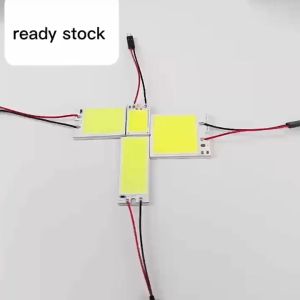 1Pcs 12V Car Interior Panel Light Dome Reading Lights T10 with Adapter COB LED White Panel Lamp