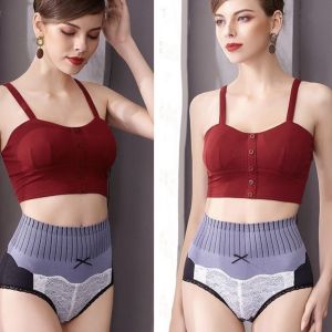 กางเกงในเอวสูงลูกไม้ เก็บหน้าท้อง ยกสะโพก