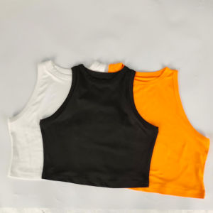 Áo Tập Yoga Nữ Đen/Trắng Liền Mạch Đan Tập Luyện Áo Thoáng Khí Dạo Phố Tập Gym Thể Thao Crop Top Nữ Không Miếng Lót