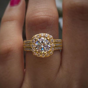 Huitan Hợp Thời Trang Nữ Đính Đá Cubic Zirconia Nhẫn Đính Hôn Thời Trang Cao Cấp Tiệc Cưới Trang Sức Thiết Kế Hình Học