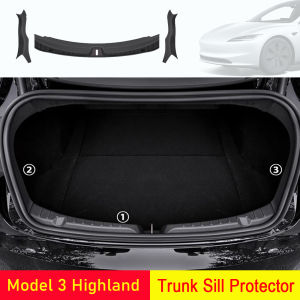 Rear Bumper Guard Protector for Tesla Model 3 Highland Trunk Door Sill Mat TPE Cover Trim Model 3 2024 2025 Interior Accessories