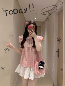 Áo Sơ Mi Vải Lanh Cotton Kẻ Sọc Tay Phồng Phong Cách Ngọt Ngào Dành Cho Nữ Mùa Hè Mới Phong Cách Đại Học Cỡ Nhỏ