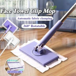 360° Rotating Lazy Mop Automatic Cloth Changing Mop Push Pull Handle Face Towel Mop Mop Compatible with Towels Flat Mop 360° Rotation Mop Face Towel Nop Paper Towel Self-priming Wall Mop Dry Mop Floor Mop