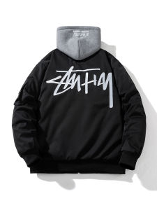 Mens Baseball Jacket Pilot Coat Cotton Thickened Mens Autumn Winter Fashion Brand American Retro Loose Embroidery Outerwear