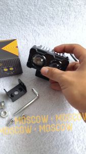 LAMPU TEMBAK LASER SQL 2 MATA MODE HIGH AND LOW ORIGINAL BRAND MOSCOW UNIVERSAL COCOK UNTUK MOTOR DAN MOBIL 2 WARNA PUTIH PUTIH / PUTIH KUNING BAHAN BESI WATERPROOF AKSESORIS MOTOR MOBIL PREMIUM QUALITY