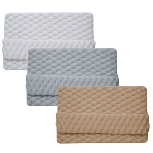 【Free Shipping】 Premium Absorbent Bathroom Rug Non Slip Soft Bath Mat for Home and Hotel Use in Light Gray and Beige