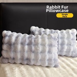 MUSHABAI | Luxury Warm Rabbit Fur Pillow Cover Milk Fiber