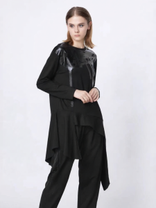 S·DEER | Áo Thun Tay Dài In Hình Không Quy tắc Cổ Tròn