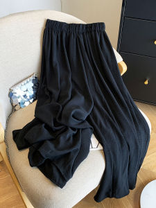 Slimming Wide Leg Cotton Linen Pants Womens Thin Versatile Small Size High Waist Nine Points Casual Loose Fit Summer Trousers