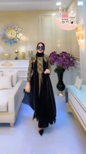 PROMO ABAYA COD!!!! Empat Saudara//Gamis Abaya Turkey/ Abaya Arab Hitam Jersey Mix Ceruti Bordir Mote Swarosky Turkey Model Gotik MEWAH 1540 TERBARU