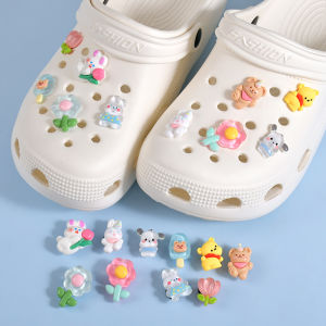 Premium Croc Shoes Accessories from POVOERYU Ideal for DIY Childrens Footwear Decoration with Cartoon Flowers and Rhinestones