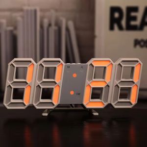 3D LED Digital Alarm Clock Colorful Night Light Wall Desk Clock with Temperature Alarm Function Modern Home Decor Digital Clock