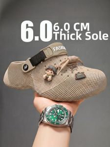MIDANGDANG | 3D Print Mens Breathable Crocs-like Sandals with Thick Soles
