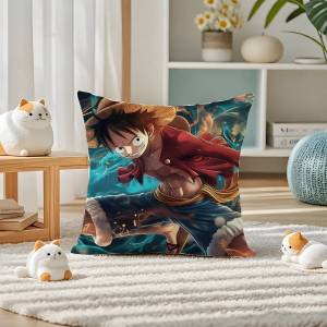 Bandai | One Piece Whitebeard Pirates Anime Plush Pillow Cover Soft Short Plush Cushion Cover For Sofa Bedroom Home Decor Gift Decoration