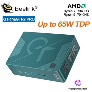Beelink GTR7 Gaming Mini PC Ryzen 7 7840HS/R9 7940HS Up to 65W TDP Radeon 780M Dual USB4 Dual Lan Port 4 Display Win 11 Desktop Mini Computer