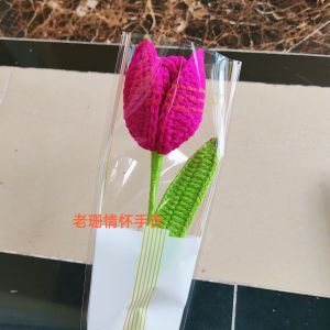 Handmade Crocheted Tulip Bouquet Creative Home Decorations Teachers Day Gift Flower Arrangement Fiber Art Rural Style