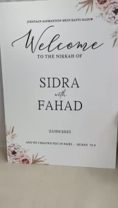 [SG] Customised Floral Wedding Welcome Sign | Acrylic Wedding Signage | Reception Decor