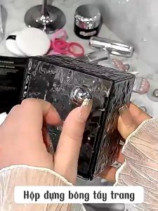 Hộp Đựng Bông Tẩy Trang Bông Ngoáy Tai Đồ Trang Điểm Hộp Để Đồ Đa Năng Dán Tường Tiện Lợi Decor HDBTT01 - MEHOM