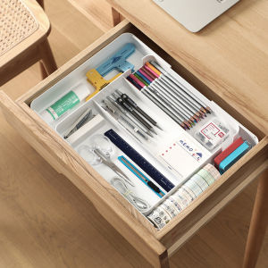 Dear Home กล่องเก็บของปรับได้แบ่งช่องในลิ้นชัก ผลิตจากพลาสติก PET คุณภาพดี รูปทรงเรียบง่ายมีสไตล์ ถาดใส่ของ ถามรายละเอียด