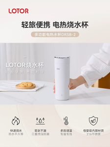 LOTORI Compact Self-Heating Electric Kettle with LED Display for Travel and Home Use