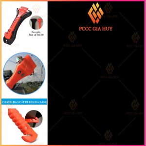 Búa Phá Kính Thoát Hiểm Ô Tô Tặng Kèm Giá Đỡ Giá Treo Trên Xe Tiện Lợi- Dễ Sử Dụng - Kích Thước Nhỏ Gọn
