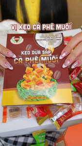 Kẹo dừa sáp VICOSAP vị sầu riêng phô mai kem cà phê muối kẹo mềm dẻo ít đường đặc sản Trà Vinh hộp 100g