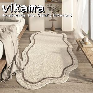 VIKAMA Irregular Living Room Area Rug Soft and Cozy Bedroom Bedside Area Rug Modern Home Decor Aesthetics mat