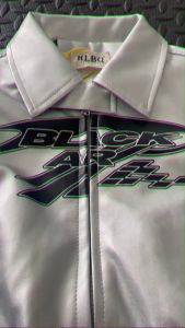 เสื้อแจ็กเก็ตเด็กสีเงินเท่ๆ racing jacket (STREET216)