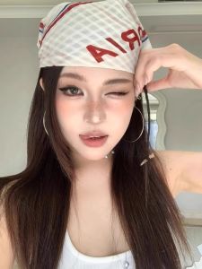 BILLI ZILLY | American Y2K Millennium Hot Girl Headscarf Womens Summer New Hip Hop Street Style Thin Hairband Fashionable Geometric Pattern