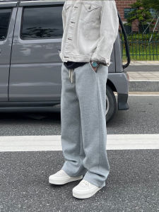 Quần Thể Thao Cleanfit Màu Xám Cho Nam Quần Dài Ống Đứng Cạp Vừa Vải Cotton Pha Trộn Quần Dài Thường Ngày Mùa Hè