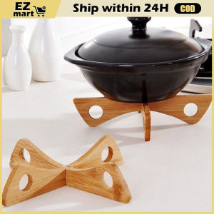 Bamboo Pot Rack Foldable Multifunction Durable Pot Steaming Tray Stand Heat-insulated Non Slip Table Mat