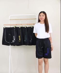 p5962# กางเกงขาสั้น ขา5ส่วน สกรีนลาย CHRK FGTNTR ผ้าเกาหลี ใส่ได้ทั้งชายและหญิง